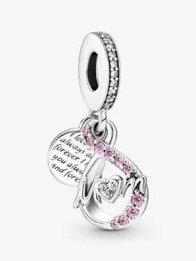 Pandora Mom Infinity Pav Double Dangle Charm